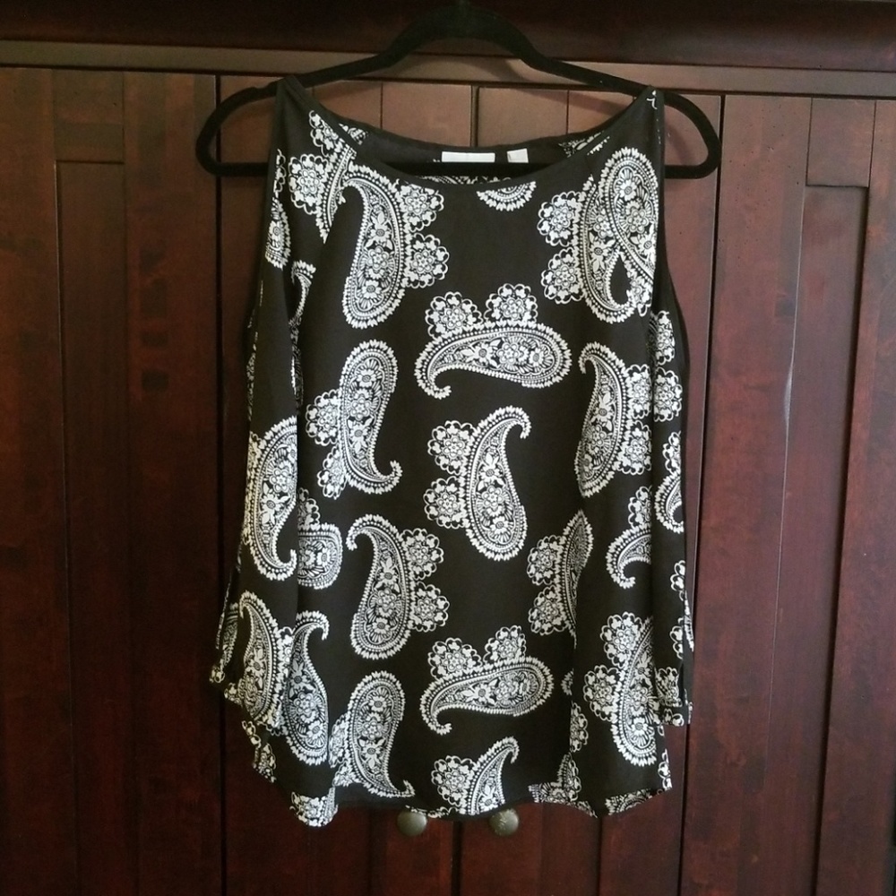 New York & Co. Black Quarter Length Sleeve Top